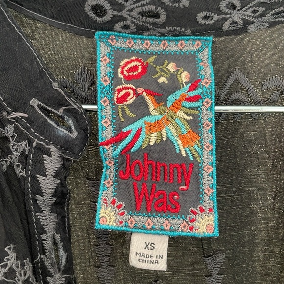 JOHNNY WAS Aria Paityn Embroidered Maxi Dress Black sz XS - Picture 5 of 6